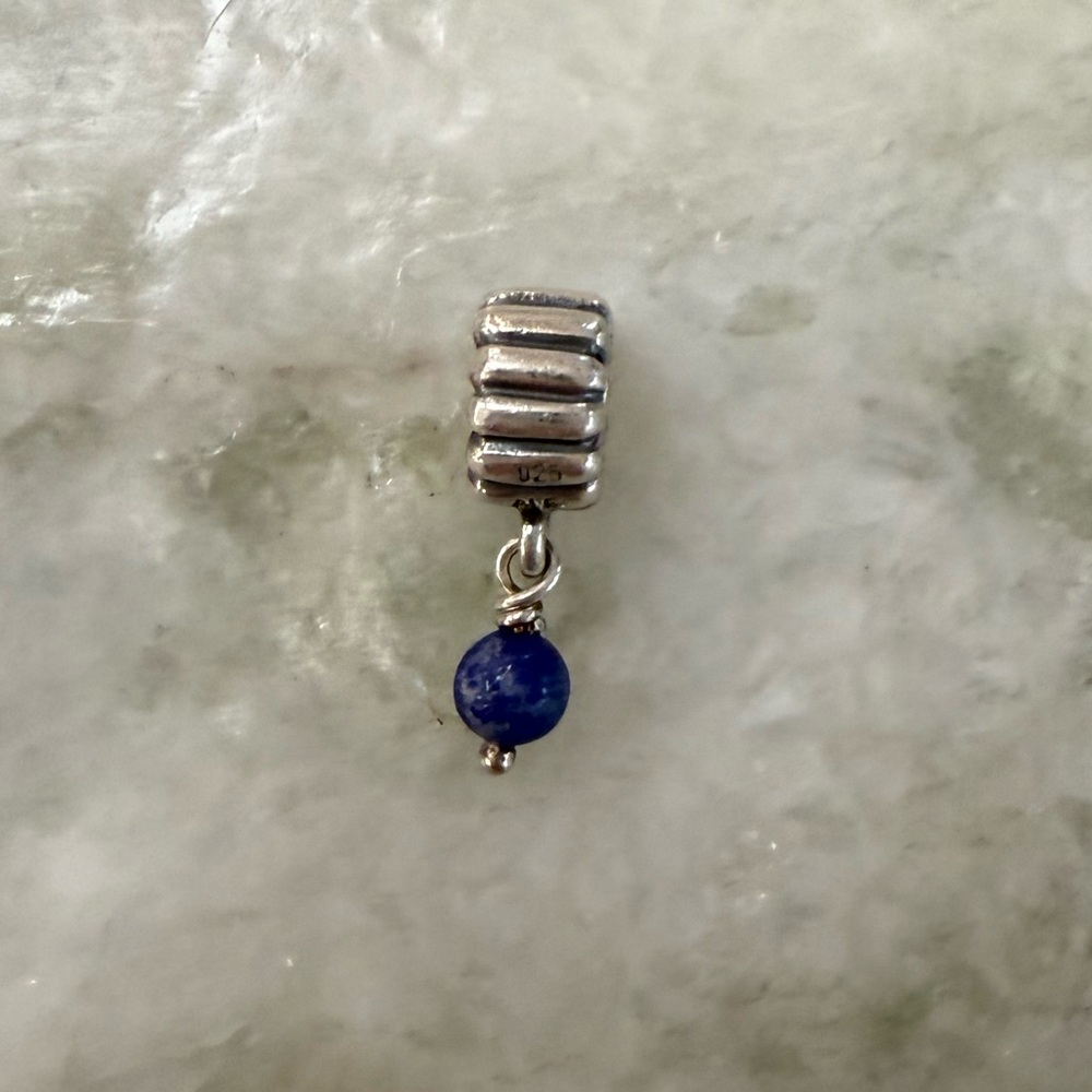 Pandora Bead with Lapis Dangle